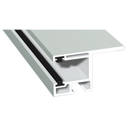 Rollladenführung 55x32 mm Lg. 6,00 mfoliert, mit Nase, mit zwei schwarzen BürstenGK Weiß70 3805-167 ACHATGRAU [62] Produktbild