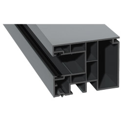 Maxi-Rollladenführung 59x47 mm Lg. 6,50 mfoliert, GK Grau, mit zwei schwarzen Weichlippen71 5505-167 SILBERGRAU [66] Produktbild