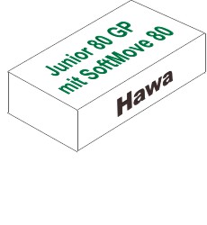 HAWA Schiebetürbeschlag Junior 80 GP für Glastüren bis 80 kg Produktbild