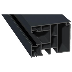 Maxi-Rollladenführung 59x47 mm Lg. 6,50 mfoliert, GK Grau, mit zwei schwarzen Bürsten70 1605-167 ANTHRAZITGRAU [57] Produktbild
