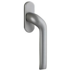 Fenstergriff FG1012V.AL F1, Rosette 20x10 mm, mit 7x43 mm Vierkantstift, Nocken-Ø 10 mm gekröpft rechts Produktbild
