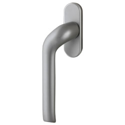 Fenstergriff FG1012V.AL F1, Rosette 20x10 mm, mit 7x63 mm Vierkantstift, Nocken-Ø 10 mm gekröpft links Produktbild