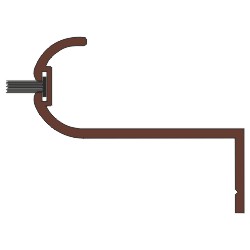 Abrollprofil 47 mm schraubbar Lg. 6,00 m Braun, mit Bürste, VE: 60 m Produktbild