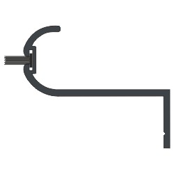 Abrollprofil 47 mm schraubbar Lg. 6,00 m Anthrazitgrau, mit Bürste, VE: 60 m Produktbild