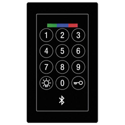 BioKey® Bluetooth + Code + Touch Panel im Glas Design (Schwarz) Türintegration mit versetzter Relay Platine (Blackbox), nur für Roto Frank Motorschlos Produktbild
