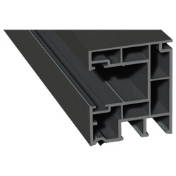 Rollladenführung 40x47 mm Lg. 6,50 mfoliert, GK Grau, ohne Bürste436 1014 ALUX DB 703 [100] Produktbild