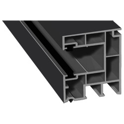 Rollladenführung 40x47 mm Lg. 6,50 mfoliert, mit zwei schwarzen BürstenGK Grau436 6050 SCHIEFERGRAU MATT [143] Produktbild