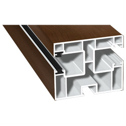 Mini-Doppel Rollladenführung 50x60 mm Lg. 6,50 mfoliert, GK Braun, mit zwei grauen Bürsten49233 SIENA ROSSO [82] Produktbild