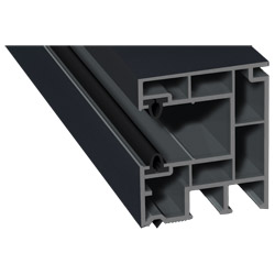 Mini-Rollladenführung 40x47 mm Lg. 6,50 mfoliert, mit zwei schwarzen WeichlippenGK Grau70 1605-097 ANTHRAZITGRAU GLATT 2 [56] Produktbild