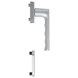Balkontürhalbgarnitur AL F1 0700/U26/49PNS, Innenseite, 10 mm Nocken, M5/7 mm Vierkantaufnahme PZ, BS-M-Feder Produktbild