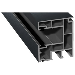 Rollladenführung 40x47 mm Lg. 6,50 mfoliert, mit zwei schwarzen BürstenGK Grau129 3001-195 CROWN PLATIN [3] Produktbild