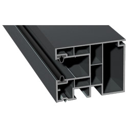 Mini-Rollladenführung 59x47 mm Lg. 6,50 mfoliert, mit zwei schwarzen WLGK Grau70 1205-167 BASALTGRAU [52] Produktbild