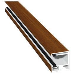 Rollladenführung 30x32 mm Lg. 6,00 mfoliert, mit zwei schwarzen BürstenGK Braun436 3042 NOCE SORRENTO BALSAMICO [107] Produktbild