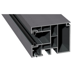 Mini-Rollladenführung 59x47 mm Lg. 6,50 mfoliert, mit zwei schwarzen WLGK Grau436 1002 METBRUSH SILBER [95] Produktbild