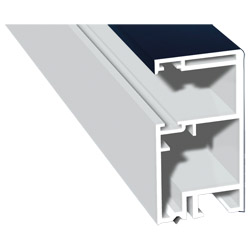Rollladenführung 30x57 mm Lg. 6,00 mRückseite foliert, ohne BürsteGK Braun51 5005-167 STAHLBLAU [45] Produktbild