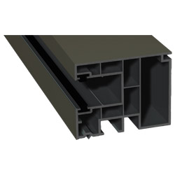 Maxi-Rollladenführung 59x47 mm Lg. 6,50 mfoliert, GK Grau, mit zwei schwarzen Bürsten436 7047 QUARZGRAU SATIN [125] Produktbild