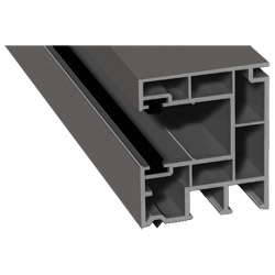 Rollladenführung 40x47 mm Lg. 6,50 mfoliert, mit zwei schwarzen BürstenGK Grau436 1016 ALUX GRAUALUMINIUM [102] Produktbild
