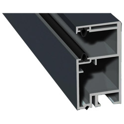 Mini-Rollladenführung 30x57 mm Lg. 6,00 mfoliert, mit zwei schwarzen WeichlippenGK Grau70 1605-167 ANTHRAZITGRAU [57] Produktbild