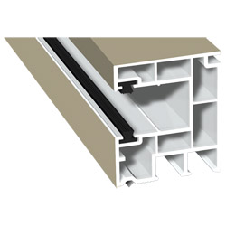 Rollladenführung 40x47 mm Lg. 6,50 mfoliert, mit zwei schwarzen BürstenGK Weiß456 5056 HELLELFENBEIN [211] Produktbild