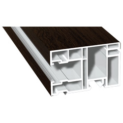 Mini-Rollladenführung 58x38 mm Lg. 6,50 mfoliert, mit zwei schwarzen WeichlippenGK Braun205 2089-167 EICHE DUNKEL [7] Produktbild