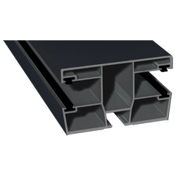 Doppel-Rollladenführung 77x47 mm Lg. 6,00 mfoliert, mit vier schwarzen BürstenGK Grau70 1605-097 ANTHRAZITGRAU GLATT 2 [56] Produktbild
