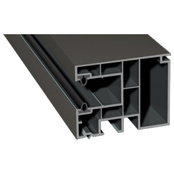 Mini-Rollladenführung 59x47 mm Lg. 6,50 mfoliert, mit zwei schwarzen WLGK Grau70 3905-167 QUARZGRAU [64] Produktbild