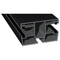 Doppel-Rollladenführung 77x47 mm Lg. 6,00 mfoliert, mit vier schwarzen BürstenGK Grau70 2105-083 SCHWARZGRAU GLATT [58] Produktbild