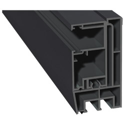 Adapterprofil 80x43 mm Lg. 6,00 m foliert, Revision außen <(>&<)>Rollladenführung 57x30 mm Lg. 6,00 mGK Grau, ohne BürstePX 47858 ANTHRAZIT ULTI MATT Produktbild