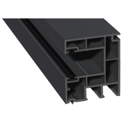 Maxi-Rollladenführung 40x47 mm Lg. 6,50 mfoliert, GK Grau, mit zwei schwarzen WeichlippenPX 47858 ANTHRAZIT ULTI MATT [140] Produktbild