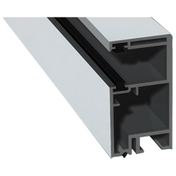 Rollladenführung 30x57 mm Lg. 6,00 mfoliert, mit zwei schwarzen BürstenGK Grau72 5105-167 LICHTGRAU [70] Produktbild