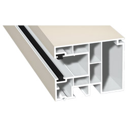 Maxi-Rollladenführung 59x47 mm Lg. 6,50 mfoliert, GK Weiß, mit zwei schwarzen BürstenPX 7905 CREMEWEIß [76] Produktbild