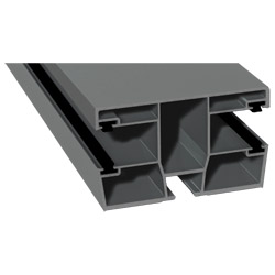 Doppel-Rollladenführung 77x47 mm Lg. 6,00 mfoliert, mit vier schwarzen BürstenGK Grau70 0405-083 SIGNALGRAU GLATT [50] Produktbild