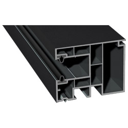 Mini-Rollladenführung 59x47 mm Lg. 6,50 mfoliert, mit zwei schwarzen WLGK GrauPX 47097 BLACK ULTI MATT [139] Produktbild