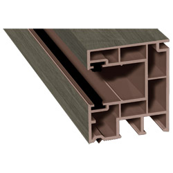 Rollladenführung 40x47 mm Lg. 6,50 mfoliert, mit zwei schwarzen BürstenGK Braun436 3086 SHEFFIELD OAK GREY [114] Produktbild