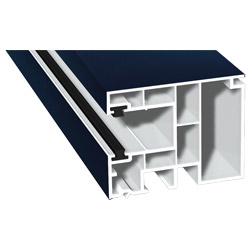 Maxi-Rollladenführung 59x47 mm Lg. 6,50 mfoliert, GK Weiß, mit zwei schwarzen Bürsten51 5005-167 STAHLBLAU [45] Produktbild