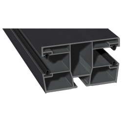 Mini-Doppel-Rollladenführung 77x47 mm Lg. 6,00 mfoliert, mit vier schwarzen WeichlippenGK Grau436 7003 ANTHRAZITGRAU COOL COLOR [123] Produktbild