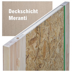 greenteQ Haustürrohling 1060x2180x88mm, Oberfläche Meranti Fineline, Einleimer Kiefer Produktbild