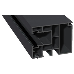 Maxi-Rollladenführung 59x47 mm Lg. 6,50 mfoliert, GK Grau, mit zwei schwarzen BürstenPX 47858 ANTHRAZIT ULTI MATT [140] Produktbild