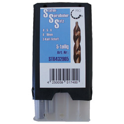 Stufen-Spiralbohrer-Satz M2 Qualität 5-tlg 4 - 5 - 6 - 8 - 10mm Produktbild