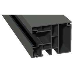 Maxi-Rollladenführung 59x47 mm Lg. 6,50 mfoliert, GK Grau, mit zwei schwarzen Bürsten436 6048 BASALTGRAU MATT [121] Produktbild
