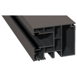 Maxi-Rollladenführung 59x47 mm Lg. 6,50 mfoliert, GK Grau, mit zwei schwarzen Bürsten436 6047 QUARZGRAU MATT [120] Produktbild