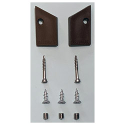 Zubehörbeutel Nr. 2 für niedrigen Wetterschenkel Set: 2 Kunststoff- Endkappen braun, 2 Linsenfräskopfschrauben 3/25 mm, 3 Bohrschrauben 4,2/16 mm, 3 M Produktbild