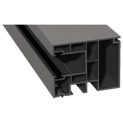 Maxi-Rollladenführung 59x47 mm Lg. 6,50 mfoliert, GK Grau, mit zwei schwarzen Bürsten436 1016 ALUX GRAUALUMINIUM [102] Produktbild