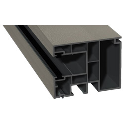 Maxi-Rollladenführung 59x47 mm Lg. 6,50 mfoliert, GK Grau, mit zwei schwarzen Bürsten70 2305-167 BETONGRAU [60] Produktbild