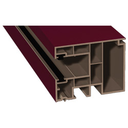 Maxi-Rollladenführung 59x47 mm Lg. 6,50 mfoliert, GK Braun, mit zwei schwarzen Bürsten300505-167 WEINROT [17] Produktbild