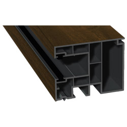 Maxi-Rollladenführung 59x47 mm Lg. 6,50 mfoliert, GK Grau, mit zwei schwarzen Bürsten8007-02201 HONEY OAK SUPER MATT [151] Produktbild