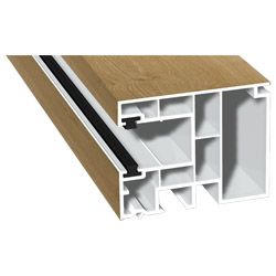 Maxi-Rollladenführung 59x47 mm Lg. 6,50 mfoliert, GK Braun, mit zwei schwarzen Bürsten321 1005-148 IRISH OAK PRESTIGE [32] Produktbild