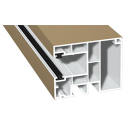 Maxi-Rollladenführung 59x47 mm Lg. 6,50 mfoliert, GK Weiß, mit zwei schwarzen Bürsten436 1007 METBRUSH MESSING [191] Produktbild