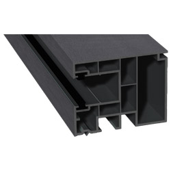Maxi-Rollladenführung 59x47 mm Lg. 6,50 mfoliert, GK Grau, mit zwei schwarzen Bürsten436 1006 METBRUSH ANTHRAZITGRAU [98] Produktbild