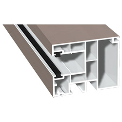 Maxi-Rollladenführung 59x47 mm Lg. 6,50 mfoliert, GK Weiß, mit zwei schwarzen Bürsten436 1004 METBRUSH PLATIN [96] Produktbild